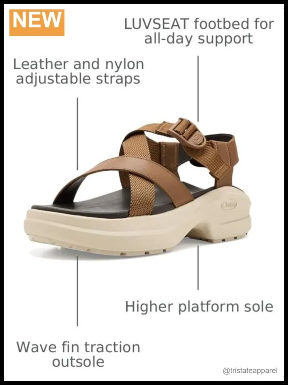 Chaco Cushform Platform Sport Sandal Leather Adjustable Strap